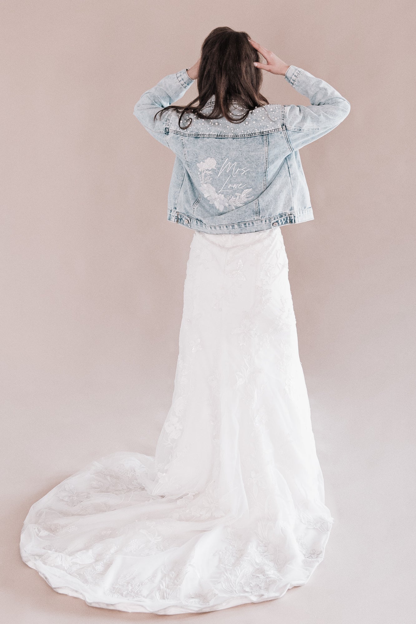 denim jacket wedding dress 27 Perfect Bridal Jean Jackets