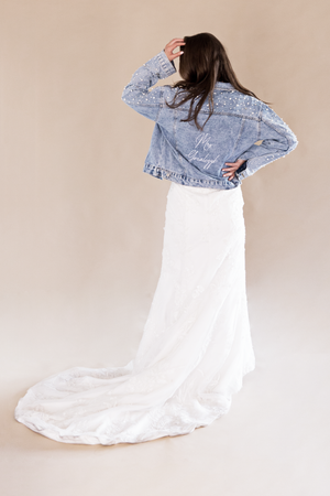 Floor length jean jacket shop