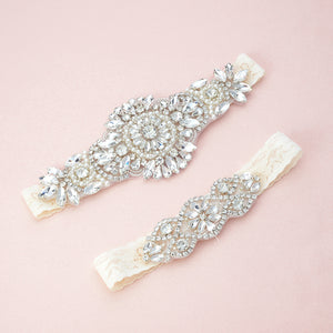 Ophelia Crystal and Lace Garter Set 4XL (16-18) Ophelia Crystal and Lace Garter Set 4XL (16-18)