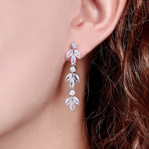 Flora CZ drop earrings